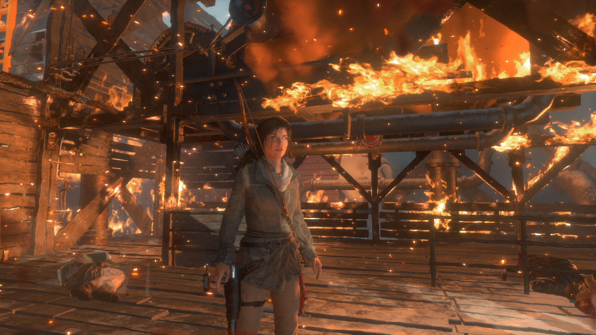 rise of the tomb raider fire warm