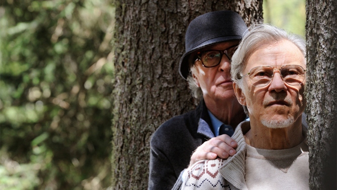 youth SET DEL FILM "LA GIOVINEZZA" DI PAOLO SORRENTINO. NELLA FOTO MICHAEL CAINE E HARVEY KEITEL. FOTO DI GIANNI FIORITO