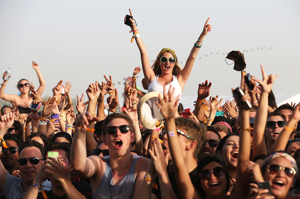 Fans enjoy Kid Kudi at the Coachella Valley Music and Arts Festival.